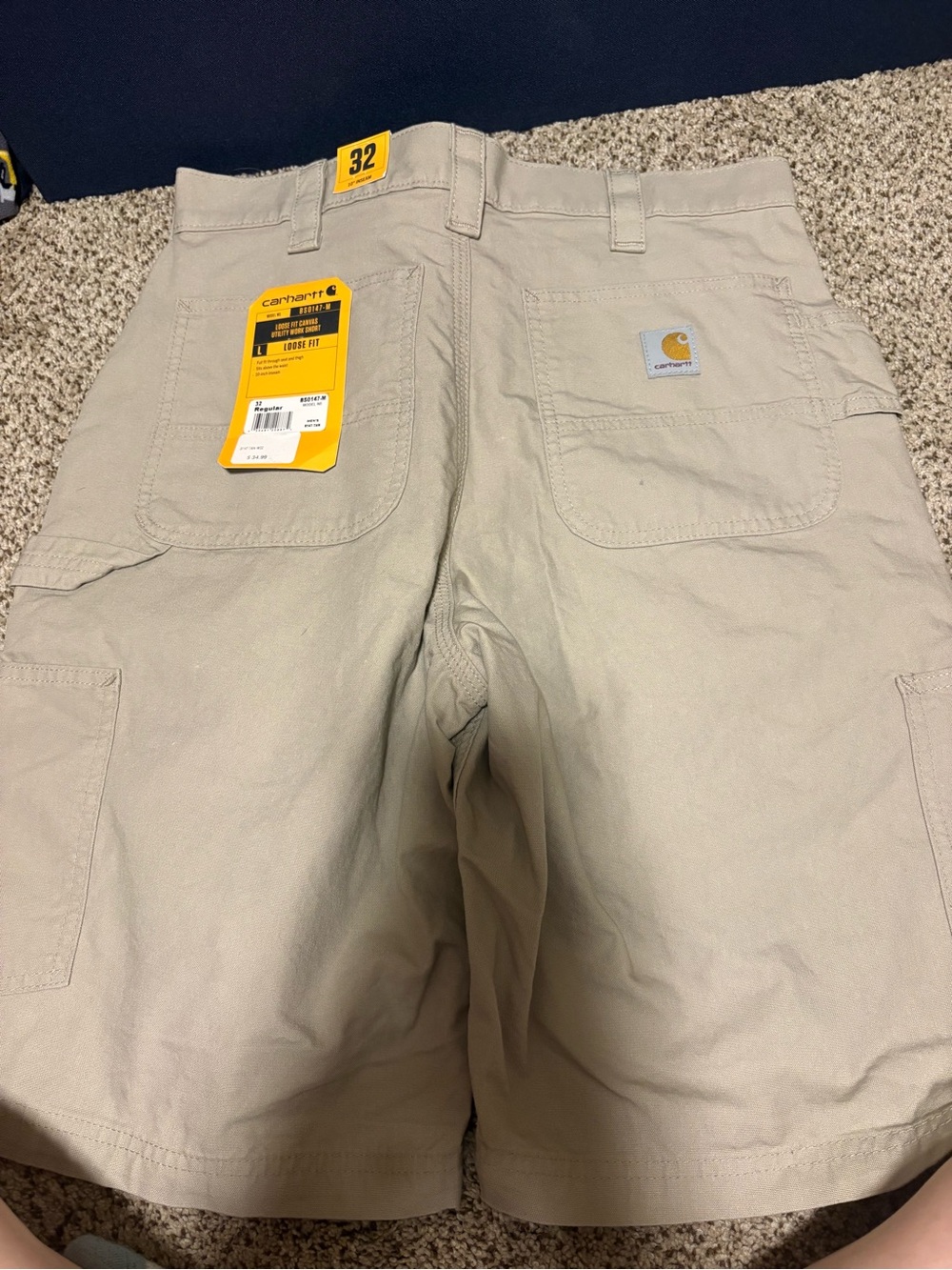 Carhartt Men's Tan Cargo Work Shorts - Picture 2 of 3
